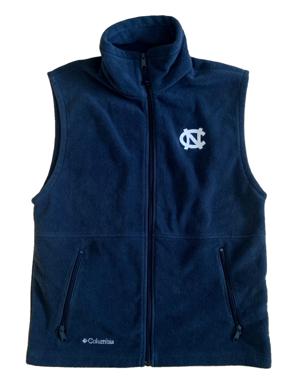 Columbia Men's Size S UNC North Carolina Tar Heels Full Zip Fleece Vest